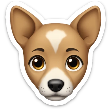 4 short legs a light brown puppy-like wolf with black ears sticker