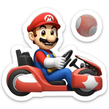 Mario in karting  sticker