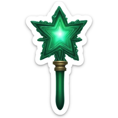 dark green magic wand sticker