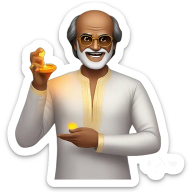 rajinikanth celebrating Diwali festival  sticker