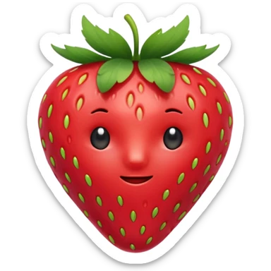 Fresita rosta que la fresa no tenga cara quiero que sea linda y cute  sticker