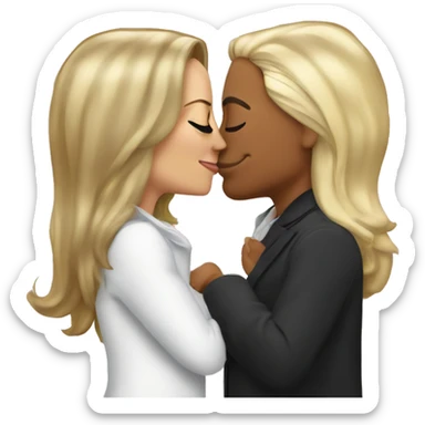 Kamala harris and princess blonde couple kiss sticker
