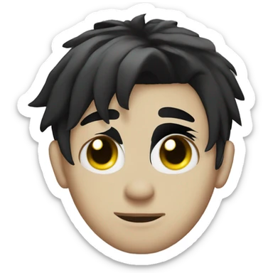 Emo boy with makeup and hair covering one eye sticker