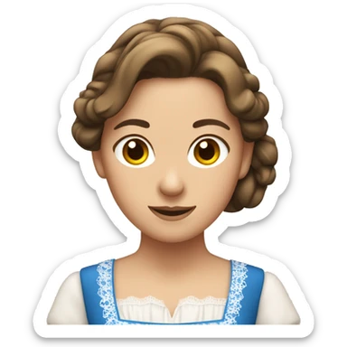 Blue Dirndl Brown haired woman  sticker