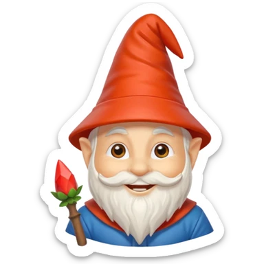 garden ornamental gnome orange sticker