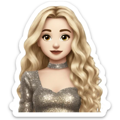 Sabrina carpenter in a sparkly outfit  sticker