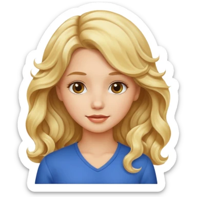Beautiful blonde wavy hair girl sticker