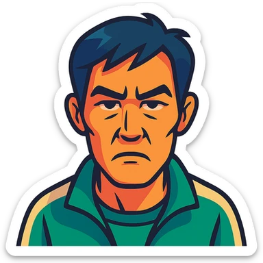 Portrait of the person in a vibrant toon style, colorful cartoon, expressive and lively, with a transparent background. sticker