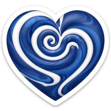 Dark blue and white mixed heart sticker