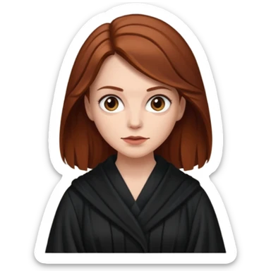 A white woman with brown/auburn hair robed like she's a Traitor in the tv show The Traitors sticker