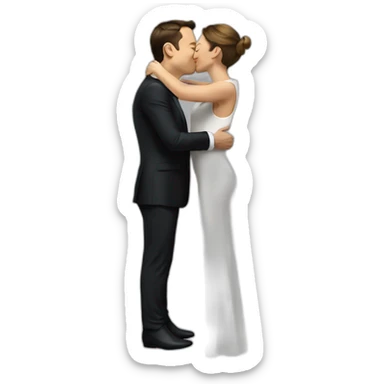 Elon Musk kiss Emmanuel Macron sticker