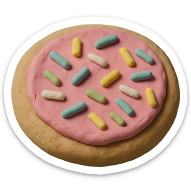 sugar cookie with pink frosting and pastel sprinkles sticker