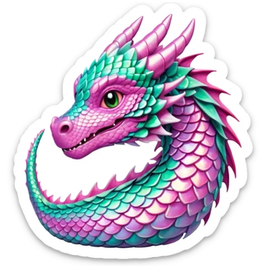 pink and mint dragon sticker