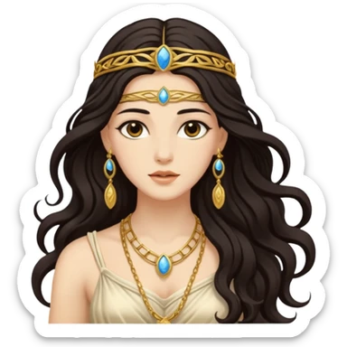 greek goddess back hair sticker