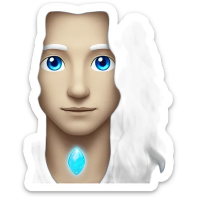male nordic pleiadian with long white hair and blue eyes sticker