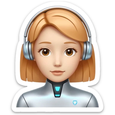AI Ptch Agent holo-human-like Cyber AI face, warm, calm and friendly. Holographic look.Soft AI face with a listening, welcoming expression, minimal facial lines, calm eyes. Minimalistic presentation. sticker