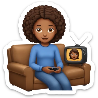 black girl watching tv  sticker