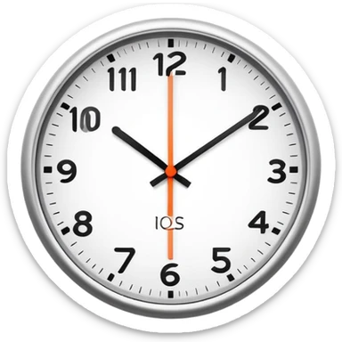 Minimalist 24 hour clock, simple design, clean lines sticker