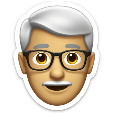 spanic Man 50s with glasses so in love sticker