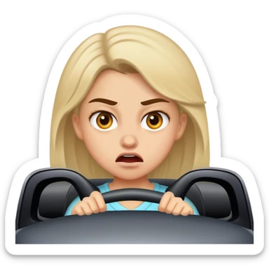 Girl with road rage sticker