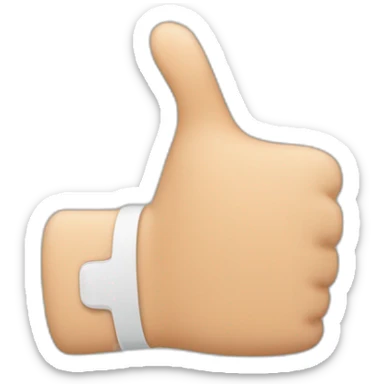 Thumb up with A hand splint that covers almost the entire hand sticker