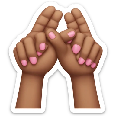 Two Hands making a heart with one pinky sticking up sticker