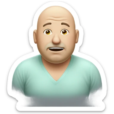 Chubby balding middle age guy with bad breath sticker