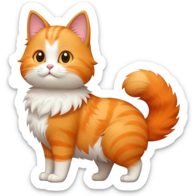 A cute cat emoji, full body, standing in side view. sticker