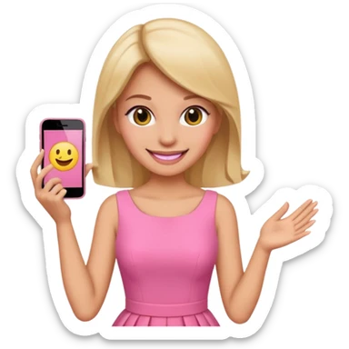 woman Social, diplomatic, stylish — the ultimate people-pleaser. in pink dress 
more dinamic emoji  sticker