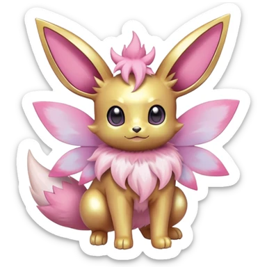 Shiny-Pastel-Eeveelution-Cute-Fakemon-Fairy-Pokémon-fusion full body sticker
