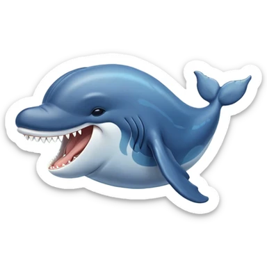 Cinematic Cute Yawning Humpback Whale Portrait Emoji, Head tilted slightly with a dramatic, wide-open yawn, showcasing a massive yet gentle blue-gray body with gently rippling baleen plates and sleepy, half-closed eyes, Simplified yet irresistibly adorable features, highly detailed, glowing with a soft, cozy marine glow, high shine, relaxed yet expressive, stylized with a dash of whimsical deep-sea charm, soft glowing outline, capturing the essence of a drowsy yet affectionate humpback whale that appears ready to drift into a deep-sea slumber! sticker