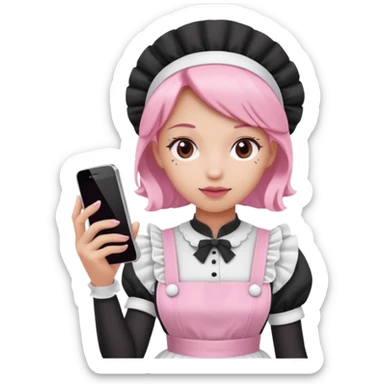 mix light pink dark pink and white girly phone maid sticker