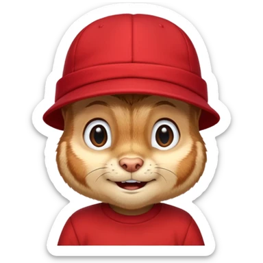 CHIPMUNK ALVIN FROM ALVIN AND THE CHIPMUNKS WITH RED SHIRT AND RED HAT VERY SKINNY AND MALNOURISHED. SKINNY THIN BODY CHIPMUNK HE HAS TO BE A CHIPMUNK sticker