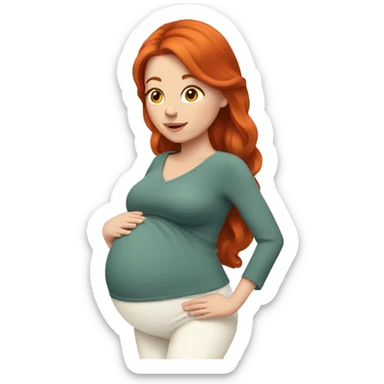 Pregnant redhead sticker