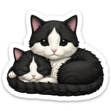 tuxedo cat sleeping sticker