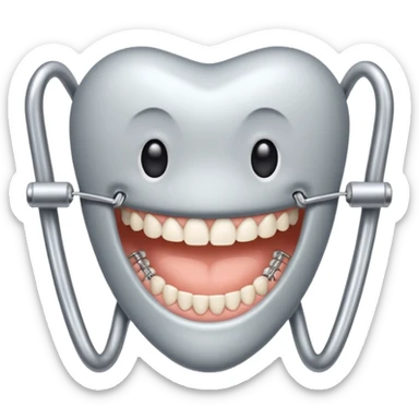 Teeth with braces sticker
