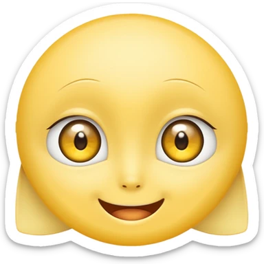 super cute anime eyes classic yellow face cheesy smile sticker