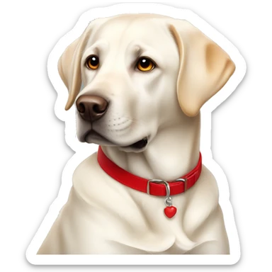 White Labrador in red collar sticker