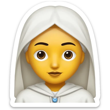 vull un perosnatge estil bimoji que sigui com una nimfa bella i fantasmal amb túniques blanques. Té la pell literalments blanca com el guix, cabell platejat, un nas llarg, ulls negres grans i llavis carmesí. sticker