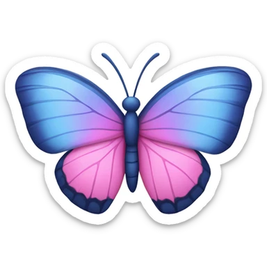 Pink and blue butterfly sticker