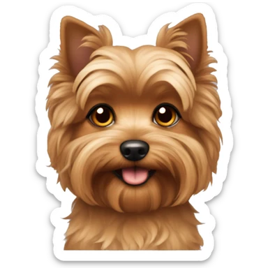 small dog with curly tan fur. longer ears. yorkie bicon mix. sticker