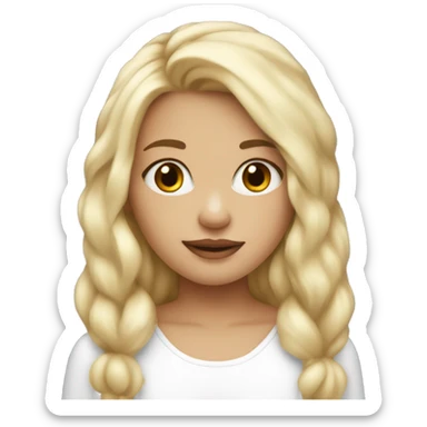 blonde girl with fur bonne big cheeks  sticker