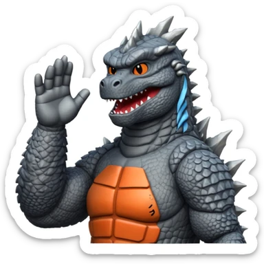 godzilla saluting sticker