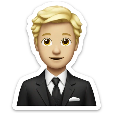 blonde boy in formal attire sticker