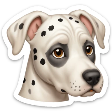 white Great Dane with black spots sticker