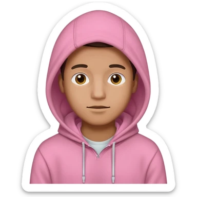man in pink hoodies sticker