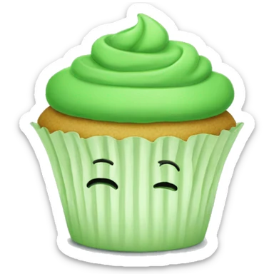 Sad green cupcake sticker