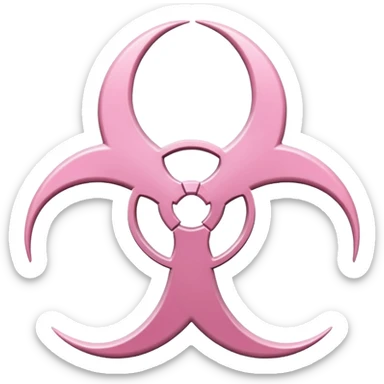 Light pink biohazard symbol  sticker