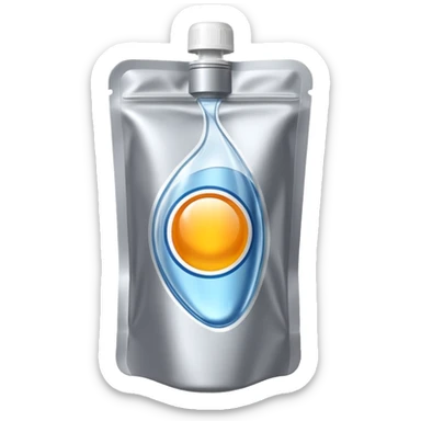 sports energy gel pouch, metallic silver pouch, dynamic, no text sticker