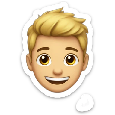 joven muchacho festejando con los brazos hacia arriba feliz sticker